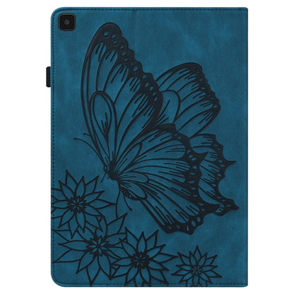 For Samsung Galaxy Tab A 8.0 2019 T290/T295 Big Butterfly Embossed Leather Tablet Case(Blue) - Other Galaxy Tab PC by buy2fix | Online Shopping UK | buy2fix