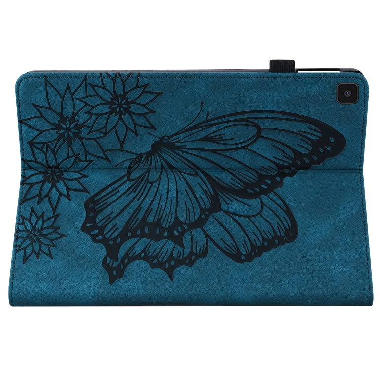 For Samsung Galaxy Tab A 8.0 2019 T290/T295 Big Butterfly Embossed Leather Tablet Case(Blue) - Other Galaxy Tab PC by buy2fix | Online Shopping UK | buy2fix