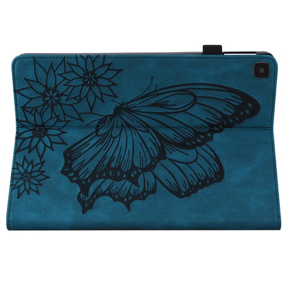 For Samsung Galaxy Tab A 8.0 2019 T290/T295 Big Butterfly Embossed Leather Tablet Case(Blue) - Other Galaxy Tab PC by buy2fix | Online Shopping UK | buy2fix