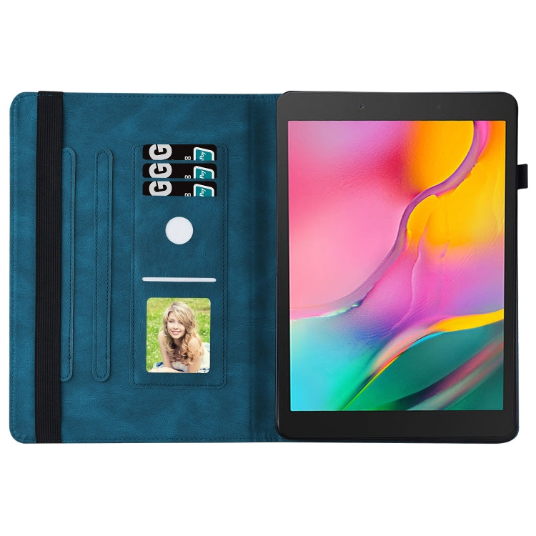 For Samsung Galaxy Tab A 8.0 2019 T290/T295 Big Butterfly Embossed Leather Tablet Case(Blue) - Other Galaxy Tab PC by buy2fix | Online Shopping UK | buy2fix