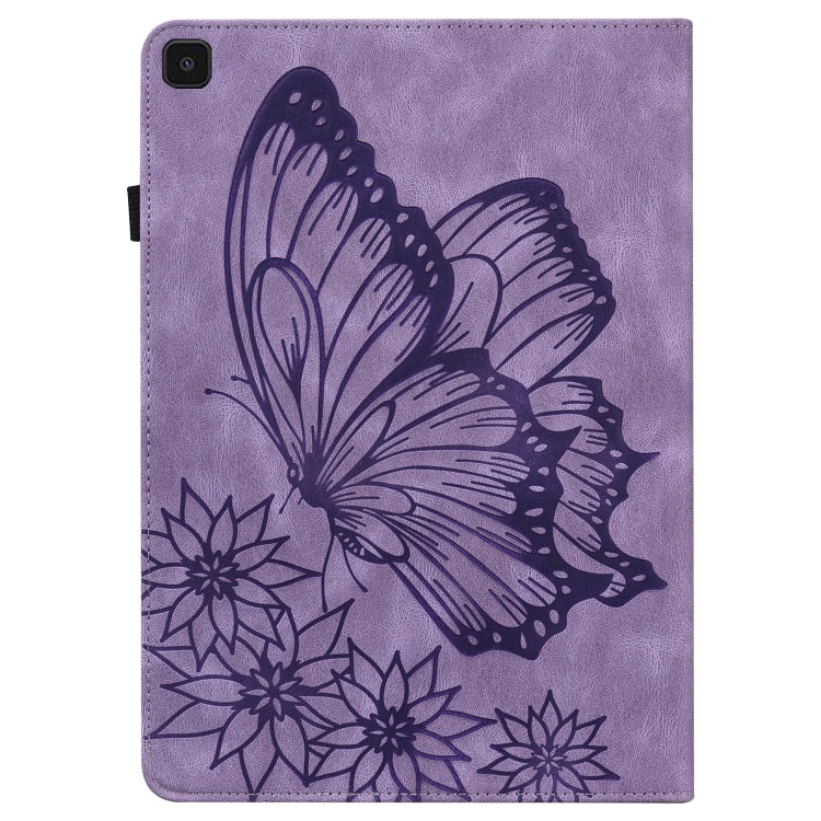 For Samsung Galaxy Tab A 8.0 2019 T290/T295 Big Butterfly Embossed Leather Tablet Case(Purple) - Other Galaxy Tab PC by buy2fix | Online Shopping UK | buy2fix