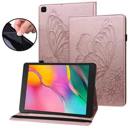 For Samsung Galaxy Tab A 8.0 2019 T290/T295 Big Butterfly Embossed Leather Tablet Case(Rose Gold) - Other Galaxy Tab PC by buy2fix | Online Shopping UK | buy2fix