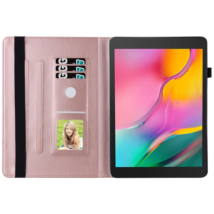 For Samsung Galaxy Tab A 8.0 2019 T290/T295 Big Butterfly Embossed Leather Tablet Case(Rose Gold) - Other Galaxy Tab PC by buy2fix | Online Shopping UK | buy2fix