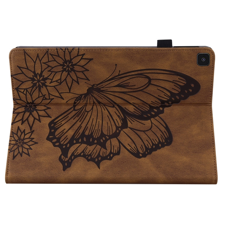 For Samsung Galaxy Tab A 8.0 2019 T290/T295 Big Butterfly Embossed Leather Tablet Case(Brown) - Other Galaxy Tab PC by buy2fix | Online Shopping UK | buy2fix
