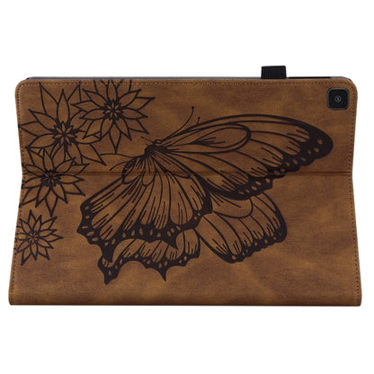 For Samsung Galaxy Tab A 8.0 2019 T290/T295 Big Butterfly Embossed Leather Tablet Case(Brown) - Other Galaxy Tab PC by buy2fix | Online Shopping UK | buy2fix