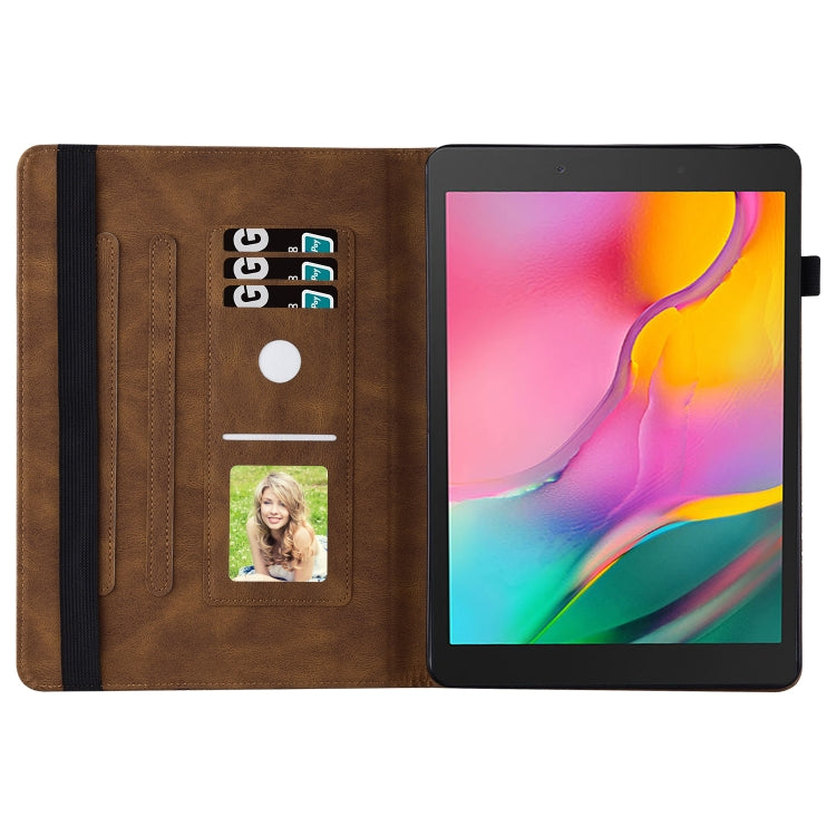 For Samsung Galaxy Tab A 8.0 2019 T290/T295 Big Butterfly Embossed Leather Tablet Case(Brown) - Other Galaxy Tab PC by buy2fix | Online Shopping UK | buy2fix