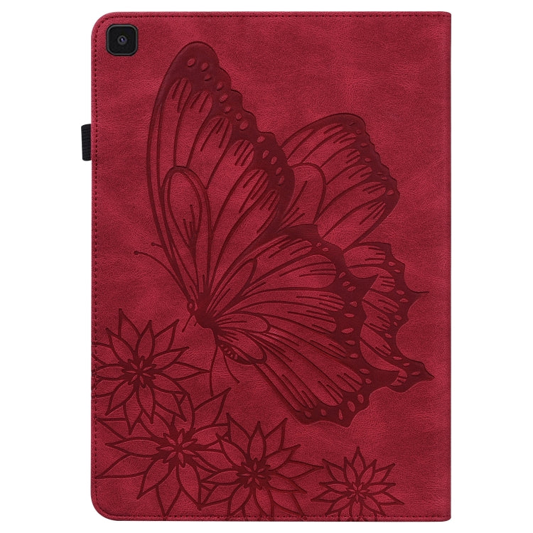 For Samsung Galaxy Tab A 8.0 2019 T290/T295 Big Butterfly Embossed Leather Tablet Case(Red) - Other Galaxy Tab PC by buy2fix | Online Shopping UK | buy2fix