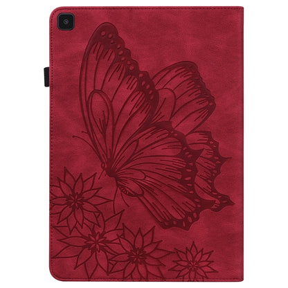 For Samsung Galaxy Tab A 8.0 2019 T290/T295 Big Butterfly Embossed Leather Tablet Case(Red) - Other Galaxy Tab PC by buy2fix | Online Shopping UK | buy2fix