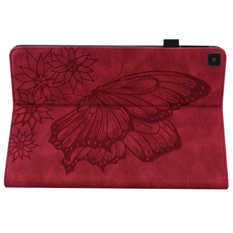 For Samsung Galaxy Tab A 8.0 2019 T290/T295 Big Butterfly Embossed Leather Tablet Case(Red) - Other Galaxy Tab PC by buy2fix | Online Shopping UK | buy2fix