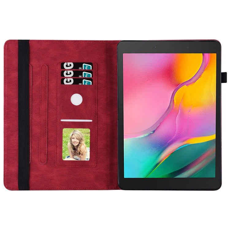 For Samsung Galaxy Tab A 8.0 2019 T290/T295 Big Butterfly Embossed Leather Tablet Case(Red) - Other Galaxy Tab PC by buy2fix | Online Shopping UK | buy2fix