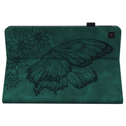 For Samsung Galaxy Tab S6 Lite P610 Big Butterfly Embossed Smart Leather Tablet Case(Green) by buy2fix