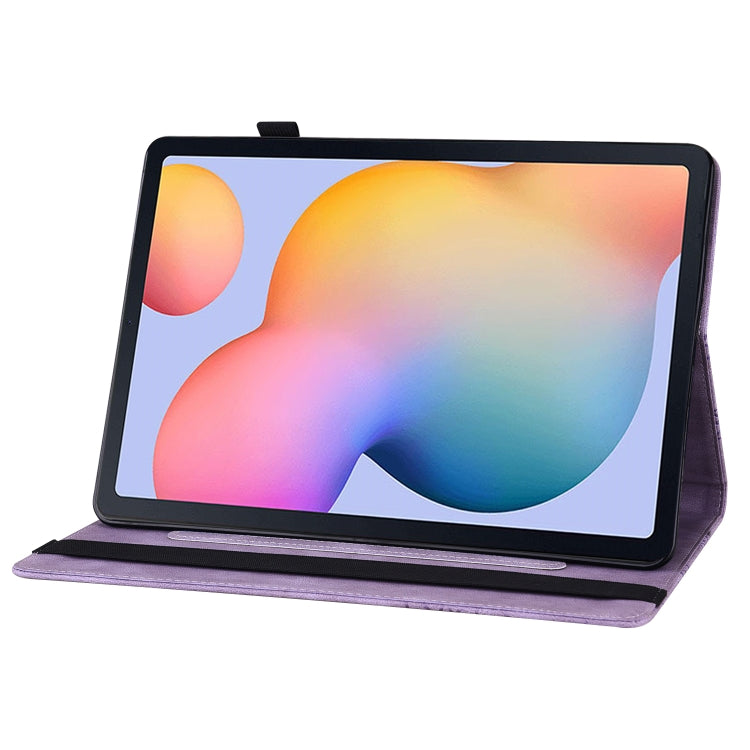 For Samsung Galaxy Tab S6 Lite P610 Big Butterfly Embossed Smart Leather Tablet Case(Purple) by buy2fix