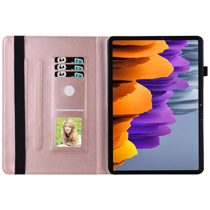For Samsung Galaxy Tab S7 T870 Big Butterfly Embossed Leather Tablet Case(Rose Gold) - Galaxy Tab S7 by buy2fix | Online Shopping UK | buy2fix