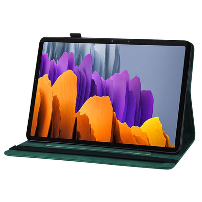 For Samsung Galaxy Tab S8 Big Butterfly Embossed Leather Tablet Case(Green) by buy2fix