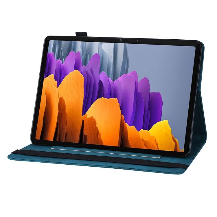 For Samsung Galaxy Tab S8 Big Butterfly Embossed Leather Tablet Case(Blue) - Galaxy Tab S8 Cases by buy2fix | Online Shopping UK | buy2fix