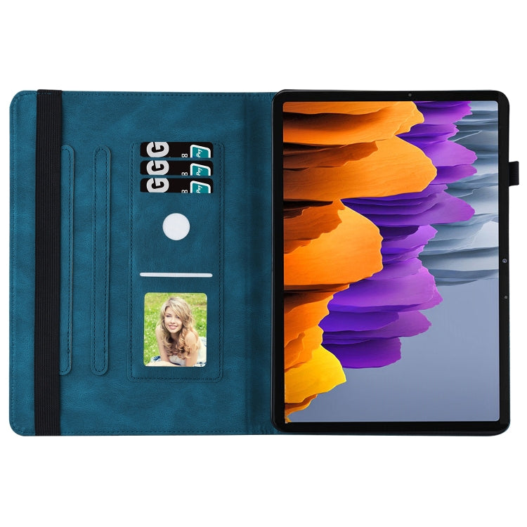 For Samsung Galaxy Tab S8 Big Butterfly Embossed Leather Tablet Case(Blue) - Galaxy Tab S8 Cases by buy2fix | Online Shopping UK | buy2fix