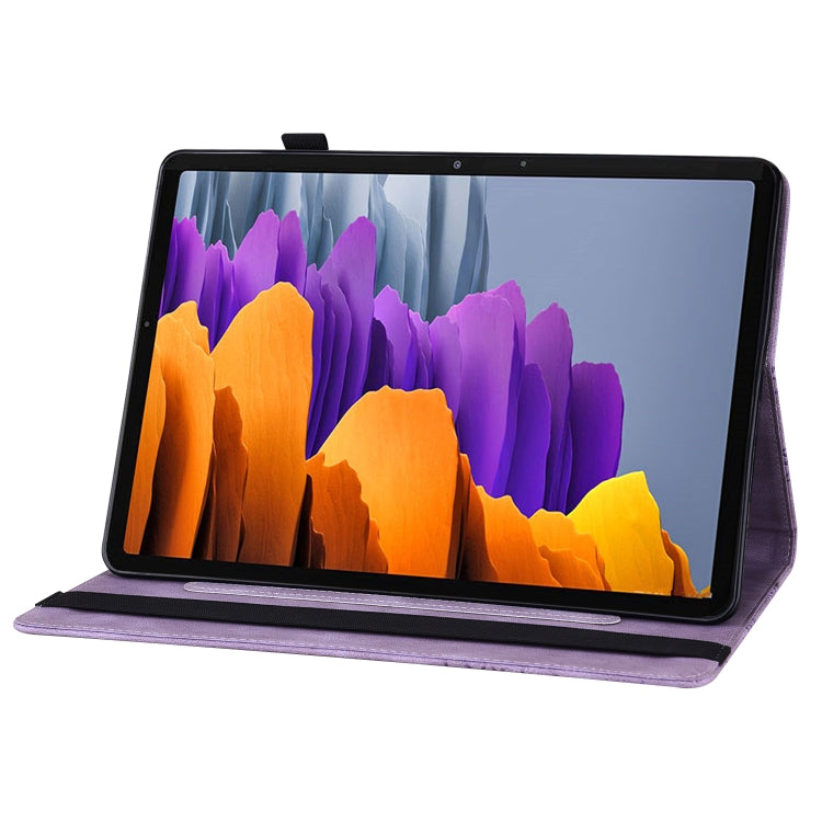 For Samsung Galaxy Tab S8 Big Butterfly Embossed Leather Tablet Case(Purple) - Galaxy Tab S8 Cases by buy2fix | Online Shopping UK | buy2fix
