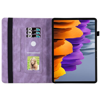 For Samsung Galaxy Tab S8 Big Butterfly Embossed Leather Tablet Case(Purple) - Galaxy Tab S8 Cases by buy2fix | Online Shopping UK | buy2fix