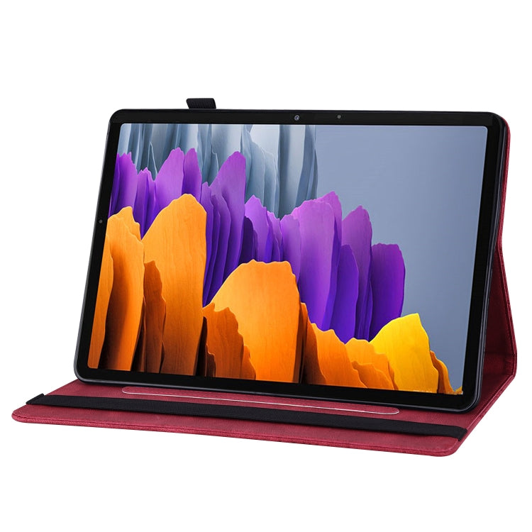 For Samsung Galaxy Tab S8 Big Butterfly Embossed Leather Tablet Case(Red) - Galaxy Tab S8 Cases by buy2fix | Online Shopping UK | buy2fix