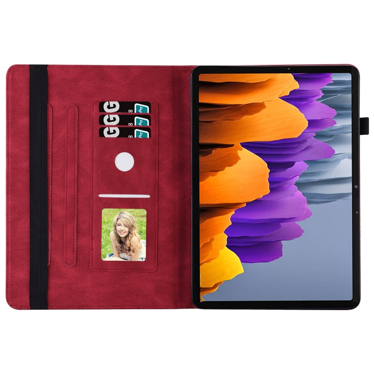 For Samsung Galaxy Tab S8 Big Butterfly Embossed Leather Tablet Case(Red) - Galaxy Tab S8 Cases by buy2fix | Online Shopping UK | buy2fix