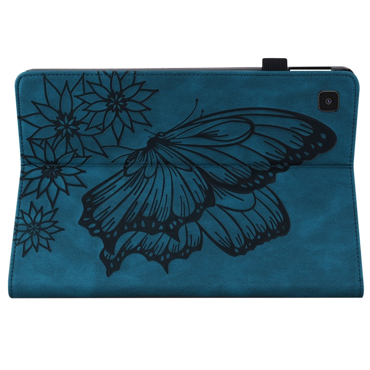 For Samsung Galaxy Tab S5e T720/T725 Big Butterfly Embossed Leather Tablet Case(Blue) - Tab S5E 10.5 T720 / T725 by buy2fix | Online Shopping UK | buy2fix