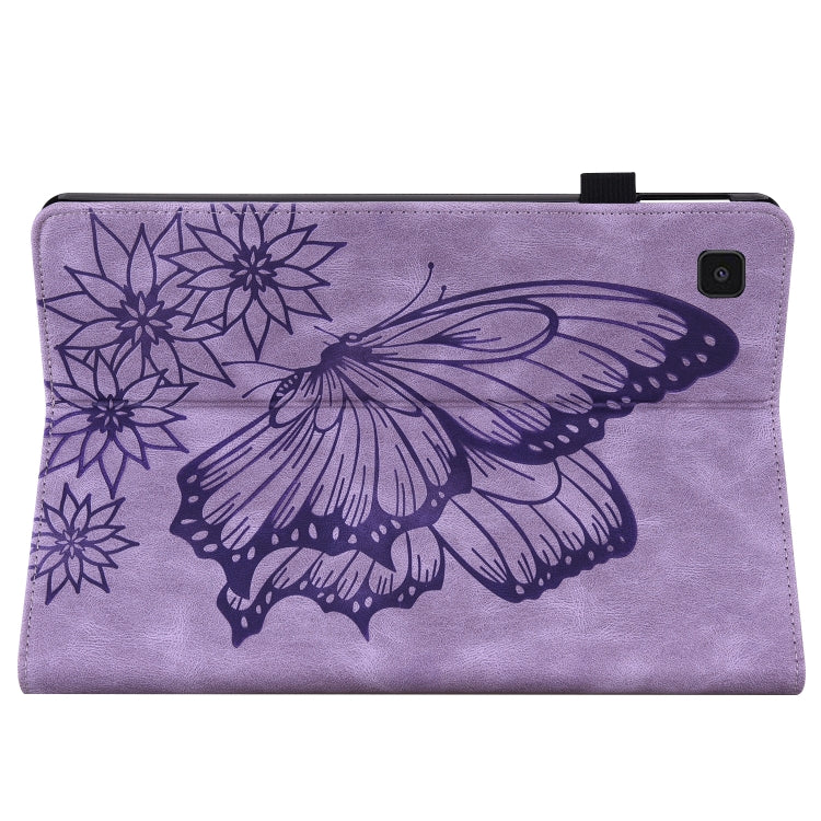 For Samsung Galaxy Tab S5e T720/T725 Big Butterfly Embossed Leather Tablet Case(Purple) - Tab S5E 10.5 T720 / T725 by buy2fix | Online Shopping UK | buy2fix