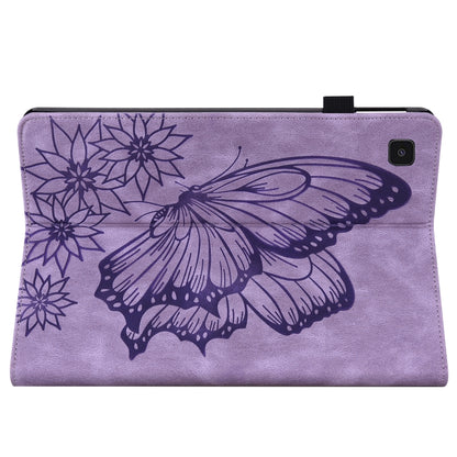 For Samsung Galaxy Tab S5e T720/T725 Big Butterfly Embossed Leather Tablet Case(Purple) - Tab S5E 10.5 T720 / T725 by buy2fix | Online Shopping UK | buy2fix