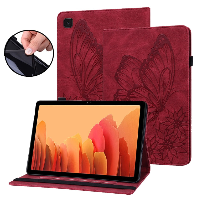 For Samsung Galaxy Tab S5e T720/T725 Big Butterfly Embossed Leather Tablet Case(Red) - Tab S5E 10.5 T720 / T725 by buy2fix | Online Shopping UK | buy2fix
