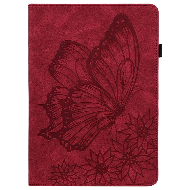 For Samsung Galaxy Tab S5e T720/T725 Big Butterfly Embossed Leather Tablet Case(Red) - Tab S5E 10.5 T720 / T725 by buy2fix | Online Shopping UK | buy2fix