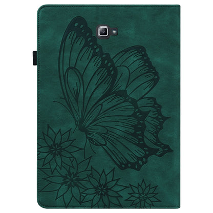 For Samsung Galaxy Tab A 10.1 2016 T580/T585 Big Butterfly Embossed Leather Tablet Case(Green) - Tab A 10.1 by buy2fix | Online Shopping UK | buy2fix