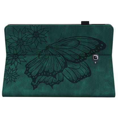 For Samsung Galaxy Tab A 10.1 2016 T580/T585 Big Butterfly Embossed Leather Tablet Case(Green) - Tab A 10.1 by buy2fix | Online Shopping UK | buy2fix