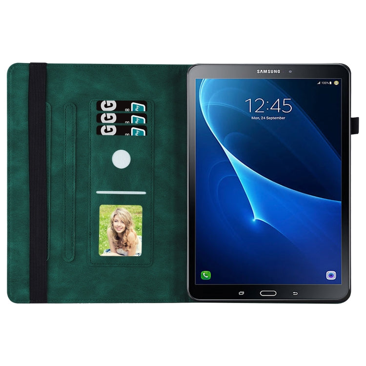 For Samsung Galaxy Tab A 10.1 2016 T580/T585 Big Butterfly Embossed Leather Tablet Case(Green) - Tab A 10.1 by buy2fix | Online Shopping UK | buy2fix