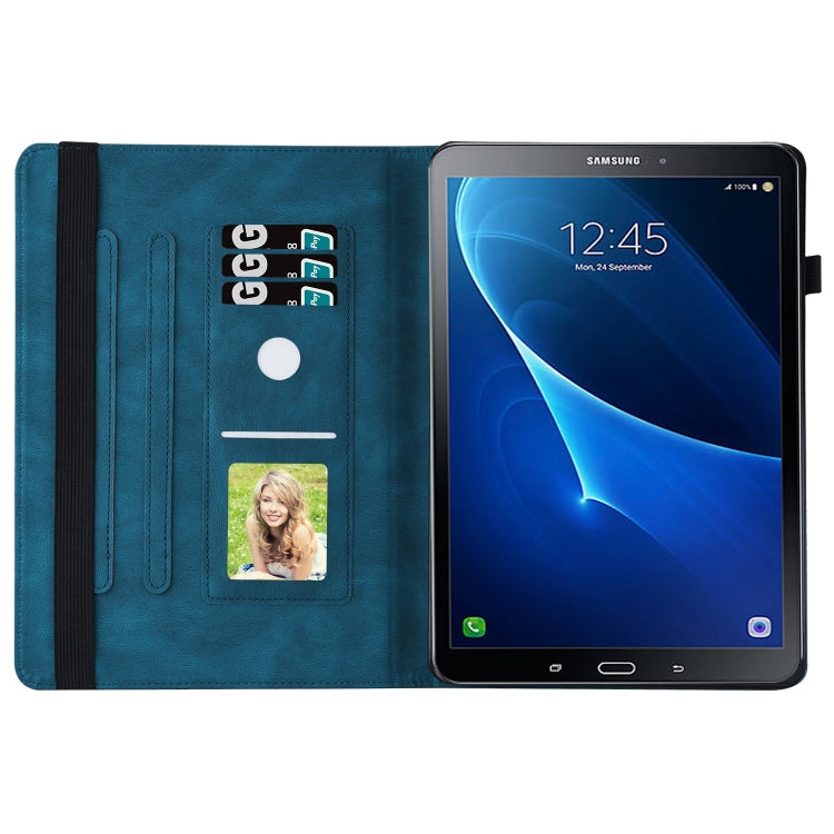 For Samsung Galaxy Tab A 10.1 2016 T580/T585 Big Butterfly Embossed Leather Tablet Case(Blue) - Tab A 10.1 by buy2fix | Online Shopping UK | buy2fix
