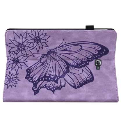 For Samsung Galaxy Tab A 10.1 2016 T580/T585 Big Butterfly Embossed Leather Tablet Case(Purple) - Tab A 10.1 by buy2fix | Online Shopping UK | buy2fix