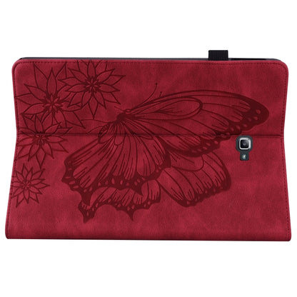 For Samsung Galaxy Tab A 10.1 2016 T580/T585 Big Butterfly Embossed Leather Tablet Case(Red) - Tab A 10.1 by buy2fix | Online Shopping UK | buy2fix