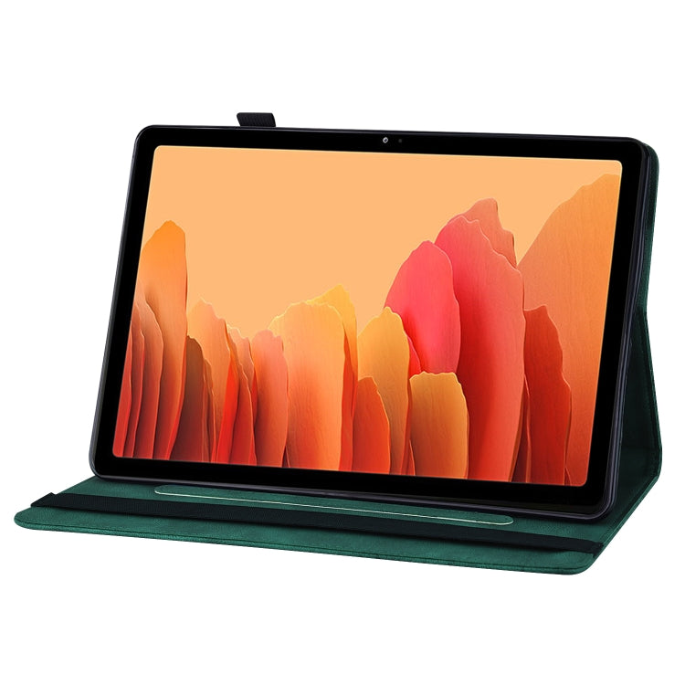 For Samsung Galaxy Tab A7 T500 Big Butterfly Embossed Leather Tablet Case(Green) - Other Galaxy Tab PC by buy2fix | Online Shopping UK | buy2fix