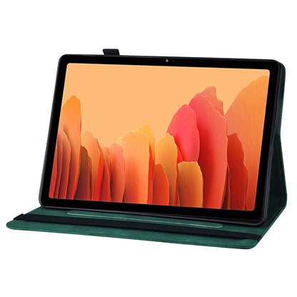 For Samsung Galaxy Tab A7 T500 Big Butterfly Embossed Leather Tablet Case(Green) - Other Galaxy Tab PC by buy2fix | Online Shopping UK | buy2fix