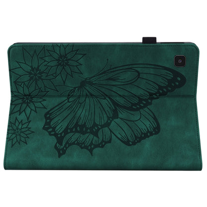 For Samsung Galaxy Tab A7 T500 Big Butterfly Embossed Leather Tablet Case(Green) - Other Galaxy Tab PC by buy2fix | Online Shopping UK | buy2fix