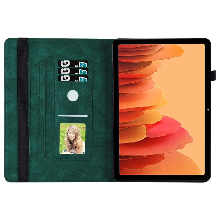 For Samsung Galaxy Tab A7 T500 Big Butterfly Embossed Leather Tablet Case(Green) - Other Galaxy Tab PC by buy2fix | Online Shopping UK | buy2fix