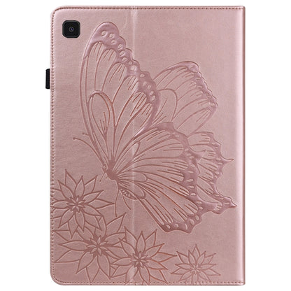 For Samsung Galaxy Tab A7 T500 Big Butterfly Embossed Leather Tablet Case(Rose Gold) - Other Galaxy Tab PC by buy2fix | Online Shopping UK | buy2fix