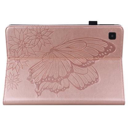 For Samsung Galaxy Tab A7 T500 Big Butterfly Embossed Leather Tablet Case(Rose Gold) - Other Galaxy Tab PC by buy2fix | Online Shopping UK | buy2fix