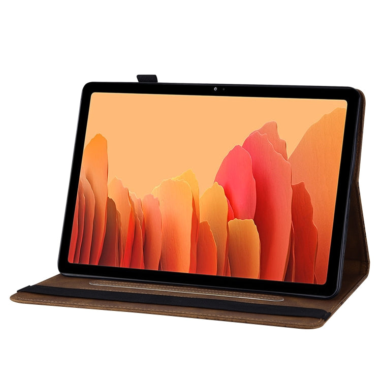 For Samsung Galaxy Tab A7 T500 Big Butterfly Embossed Leather Tablet Case(Brown) - Other Galaxy Tab PC by buy2fix | Online Shopping UK | buy2fix