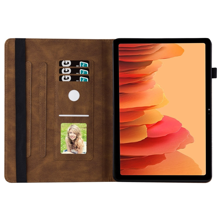 For Samsung Galaxy Tab A7 T500 Big Butterfly Embossed Leather Tablet Case(Brown) - Other Galaxy Tab PC by buy2fix | Online Shopping UK | buy2fix