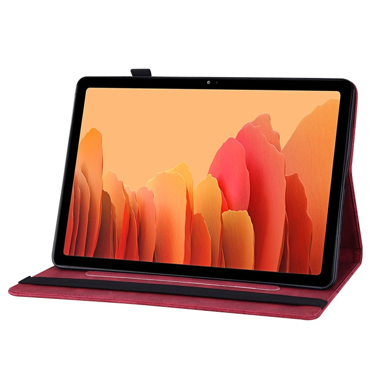 For Samsung Galaxy Tab A7 T500 Big Butterfly Embossed Leather Tablet Case(Red) - Other Galaxy Tab PC by buy2fix | Online Shopping UK | buy2fix