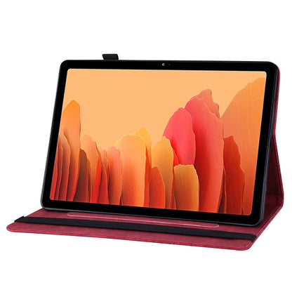 For Samsung Galaxy Tab A7 T500 Big Butterfly Embossed Leather Tablet Case(Red) - Other Galaxy Tab PC by buy2fix | Online Shopping UK | buy2fix