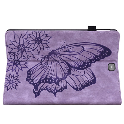 For Samsung Galaxy Tab S2 9.7 T810/T815 Big Butterfly Embossed Leather Tablet Case(Purple) - Other Galaxy Tab PC by buy2fix | Online Shopping UK | buy2fix