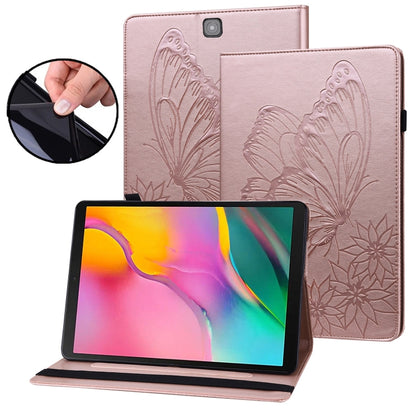 For Samsung Galaxy Tab S2 9.7 T810/T815 Big Butterfly Embossed Leather Tablet Case(Rose Gold) - Other Galaxy Tab PC by buy2fix | Online Shopping UK | buy2fix