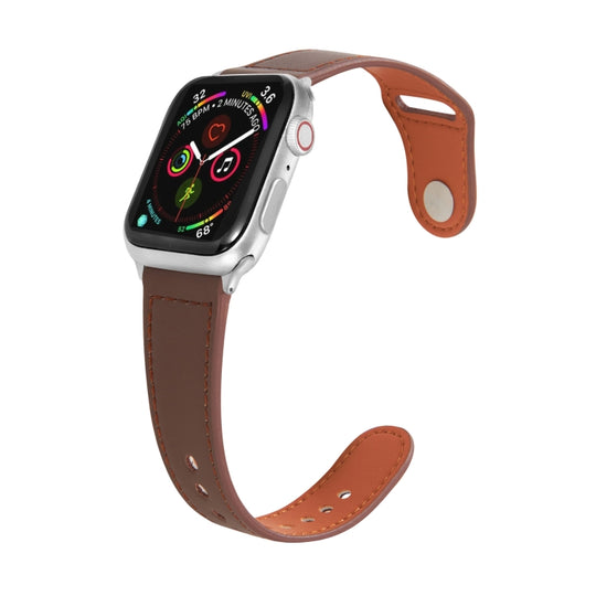 xDfind Nail Silver Buckle Leather Watch Band For Apple Watch Ultra 49mm&Watch Ultra 2 49mm / Series 9&8&7 45mm / SE 3&SE 2&6&SE&5&4 44mm / 3&2&1 42mm(Coffee)