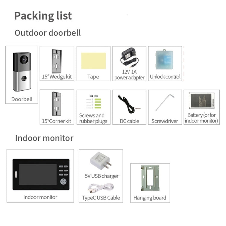 2.4G Wireless Video Doorbell 720P Support Night Vision & Talk & Monitor - Video DoorBell by buy2fix | Online Shopping UK | buy2fix