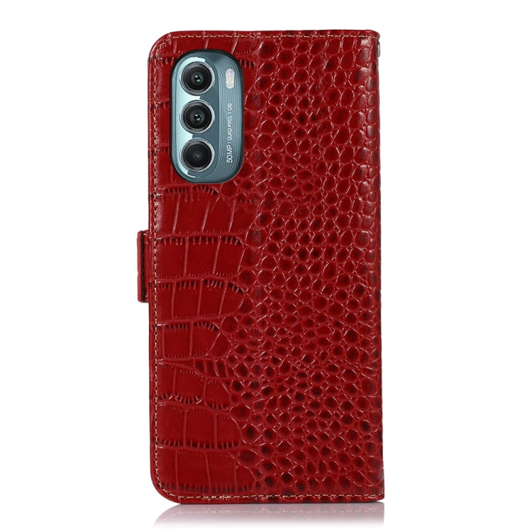 For Motorola Moto G Stylus 5G 2022 Crocodile Top Layer Cowhide Leather Phone Case(Red) - Motorola Cases by buy2fix | Online Shopping UK | buy2fix